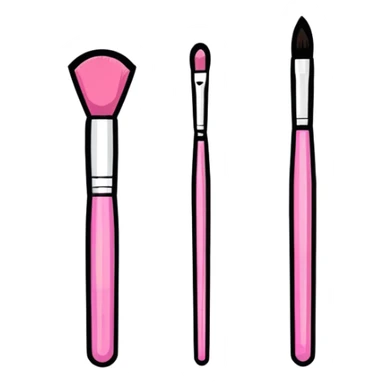Makeup brush with pink bristles sticker