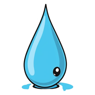 cartoon sticker of a water droplet with tears sticker