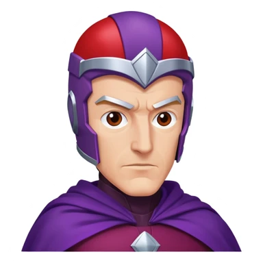 Magneto Marvel character with red helmet and purple cape sticker