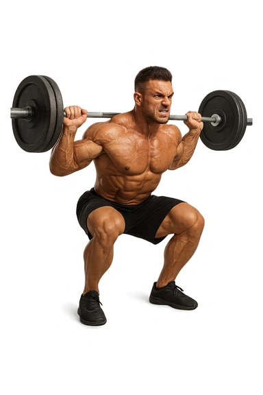 bodybuilder fa squat con bilanciere  sticker