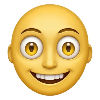 a General Yellow Face emoji with creepy smile  sticker