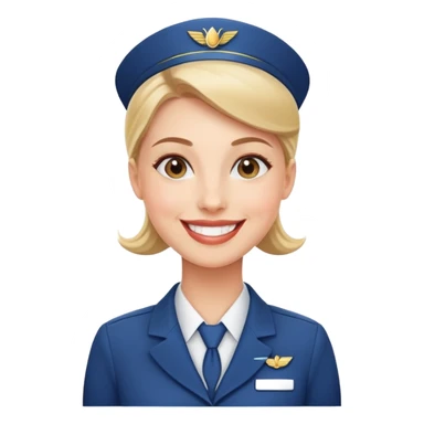 happy flight attendant sticker