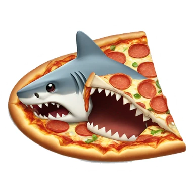 Shark eating pizza sticker