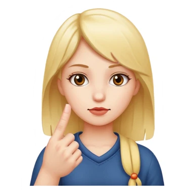 Middle finger with a girl sticker