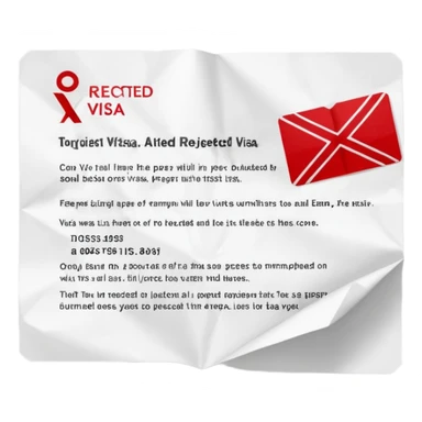 visa de turista denegada con una x sticker