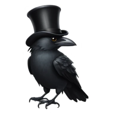 crow in top hat and monocle dragon tattoo sticker