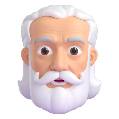 elderly man, 60 years old, white hair, mustache sticker