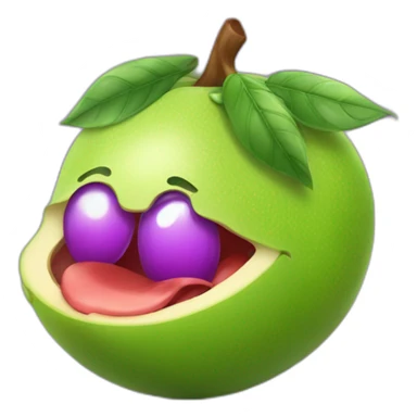 fruit purple sweating sport tongue out sticker