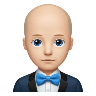 Bald with blue bow tie, balck dress sticker