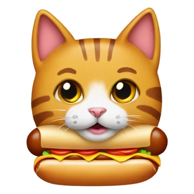 Cat wearing a hot dog costume sticker