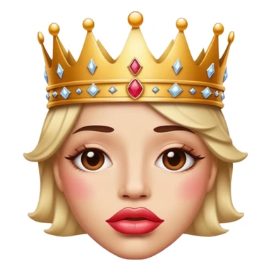 Lips blistered wearing a crown sticker