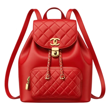 chanel red backpack gold hardware sticker