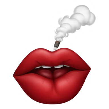 lips blowing smoke sticker
