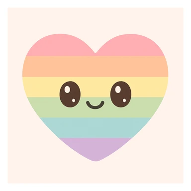 heart in rainbow pride colors, simple and bold, no text sticker