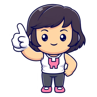 Chunky American girl dark hair middle finger  sticker