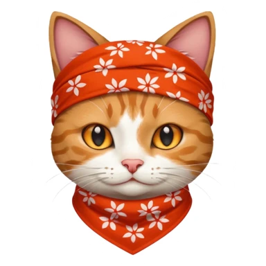 cat with wearing red bandana sticker