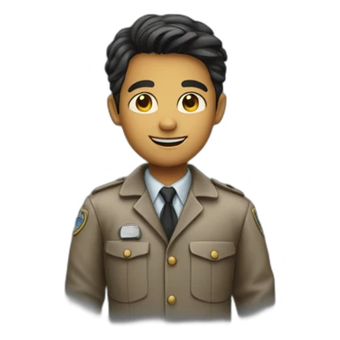 smiling young detective sticker