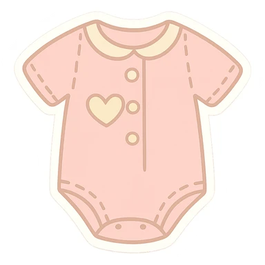 Recolor the blue onesie sticker in soft pastel colors sticker