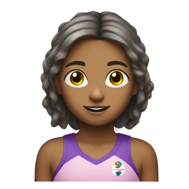 Niña con balón de voley y una flor sticker