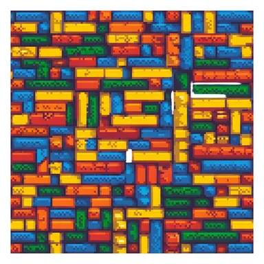 colorful LEGO brick, isometric sticker