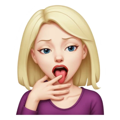 Woman strangling herself with tongue out and eyes shut sticker