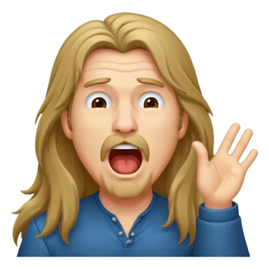 yawning long haired man sticker