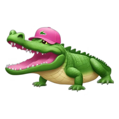 Crocodile with pink Lacoste tshirt sticker