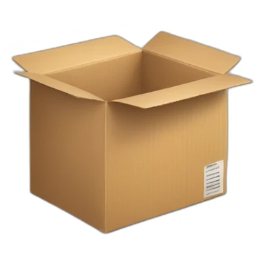 A cardboard box with sticker