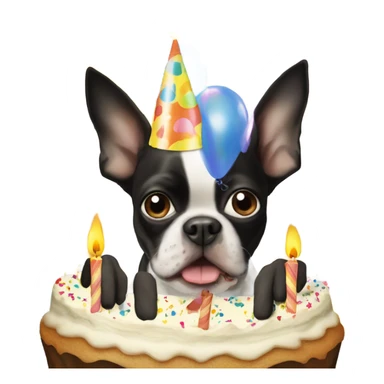 Two Bostonterriers birthday party sticker