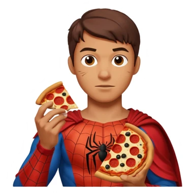 spiderman, wearing Rome ancient custome, with pizza sticker