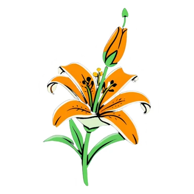 colorful tiger lily flower sticker