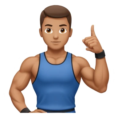 Gym trainer pointing at the camera sticker