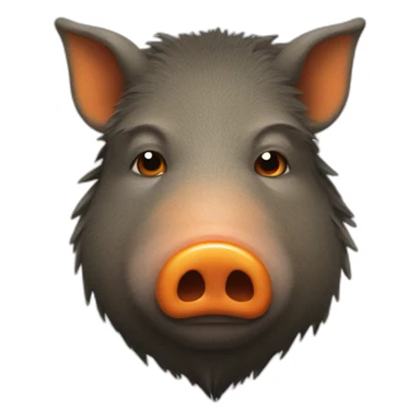 boar with two orange lines in face sticker