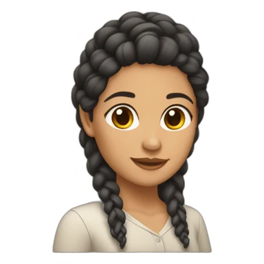 mujer de pelo castaño con trenzas sticker