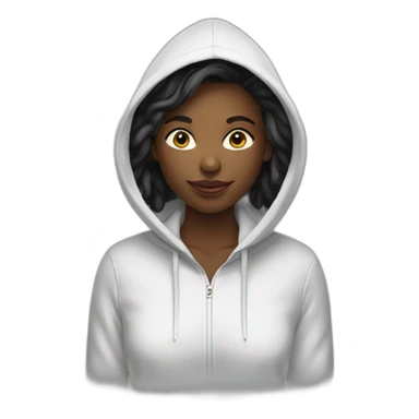 Black ladie using lacoste hoodie sticker