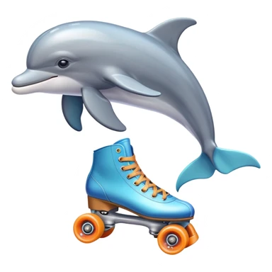 Dolphin in roller skates sticker