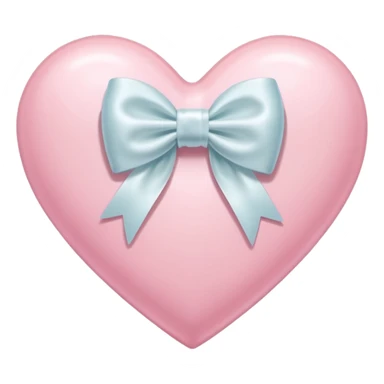 Pastel pink heart with white bow sticker