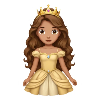 person as princess brown wavy hair long sticker