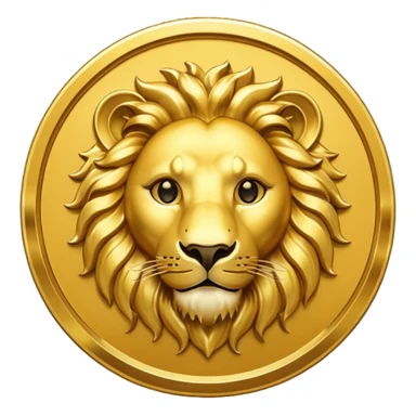 golden coin with lion face sticker