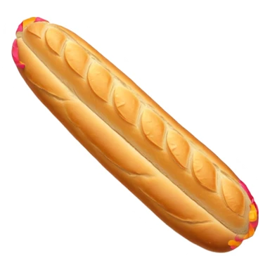 baguette bread object icon, crispy golden crust, detailed bread texture, 3D cartoon, mobile game icon style, centered, soft shadow, clean background, no text, no watermark
 sticker