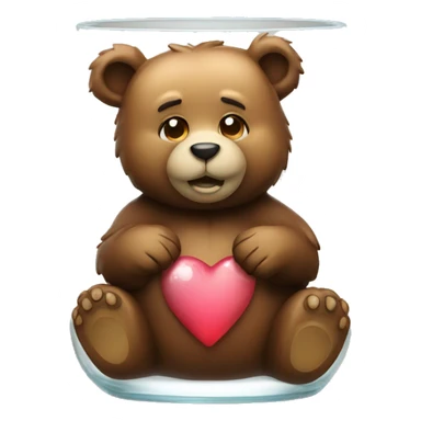 Bear with love glass sticker
