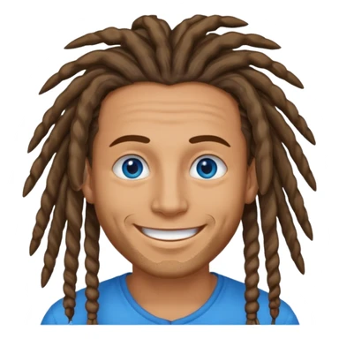Hippie man smiling with blue eyes and dreadlocks sticker