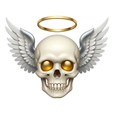 Skull emoji with wings and halo  sticker