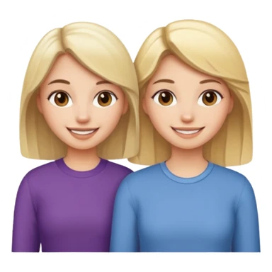 a brunette girl and a blonde girl smiling friends sticker
