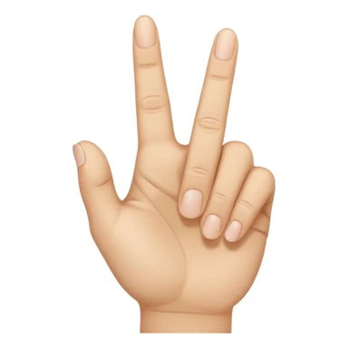 a closed hand with the index finger and middle finger pointing sticker