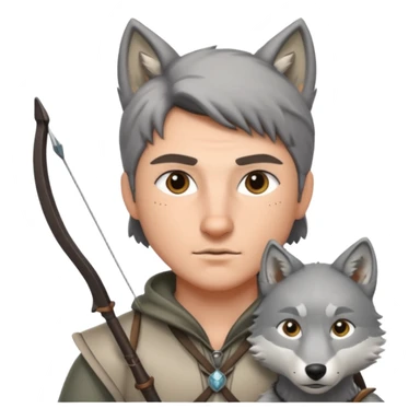 un archer avec un loup sticker