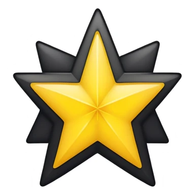 Half black half yellow star split in half down the middle sticker