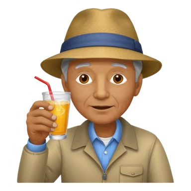 older men drink holder with hat sticker