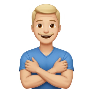 Arms crossed holding neck laughing guy sticker