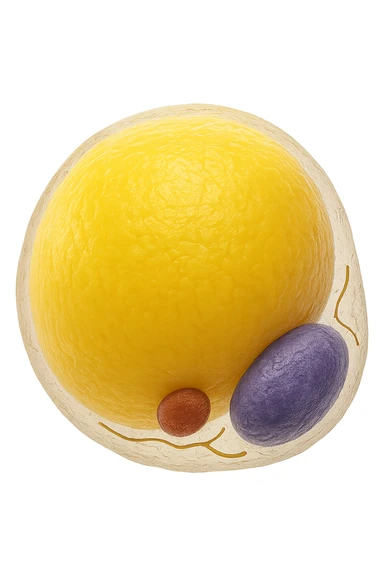 adipocita giallo (cellula di grasso anatomica realistica in 3d) sticker